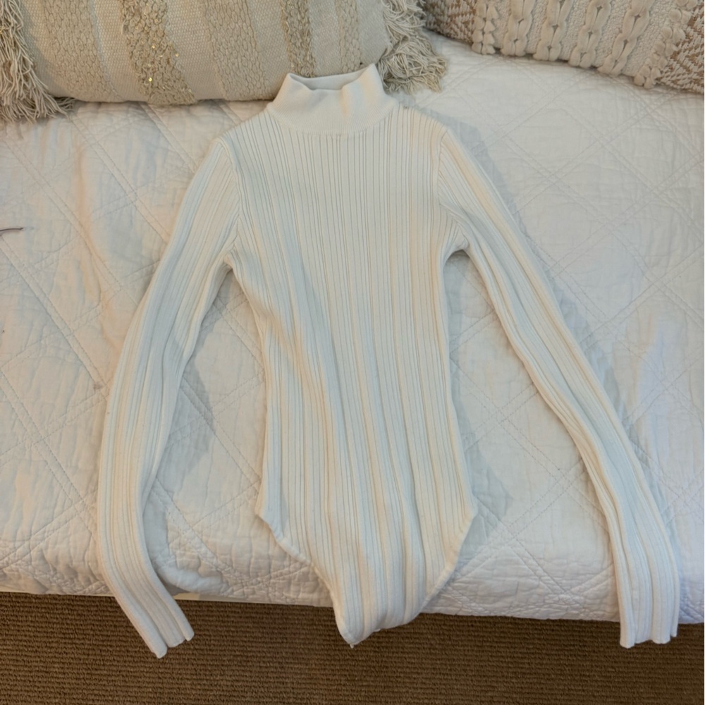 Missguided Ribbed White Bodysuit